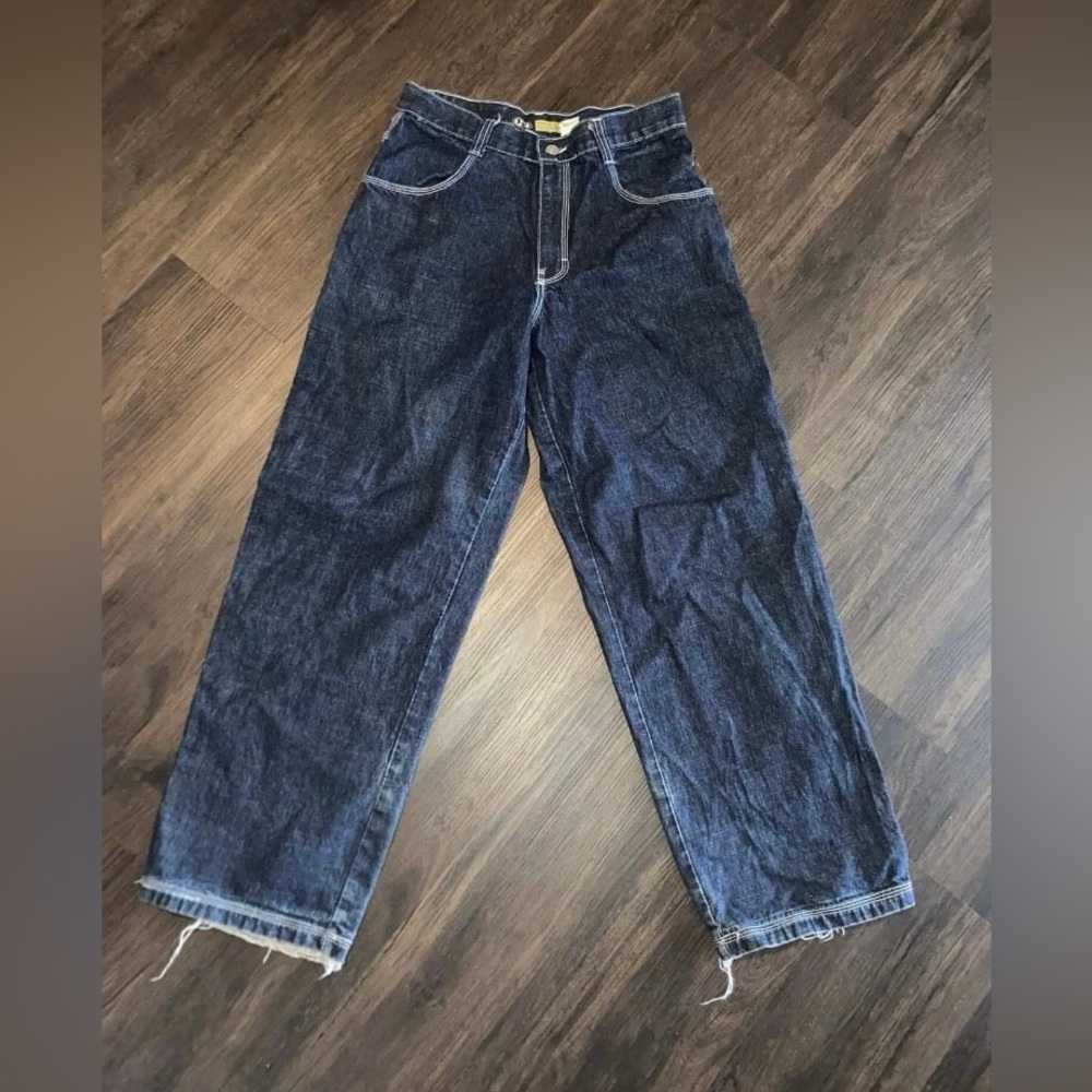 Interstate women’s Dark Blue Wide Leg y2k vintage Denim Jeans size 30